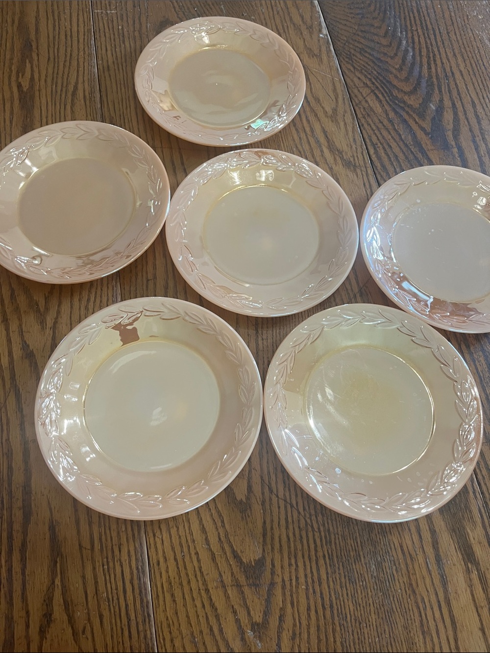 Vintage Fire King Luster dinner plates Set of 6
